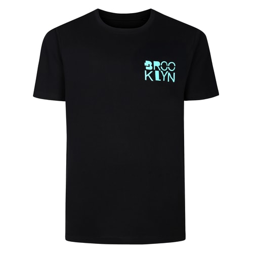 Bigdude Brooklyn Back Print T-Shirt Black